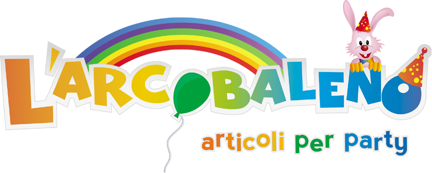 Striscione a pois arcobaleno per feste 